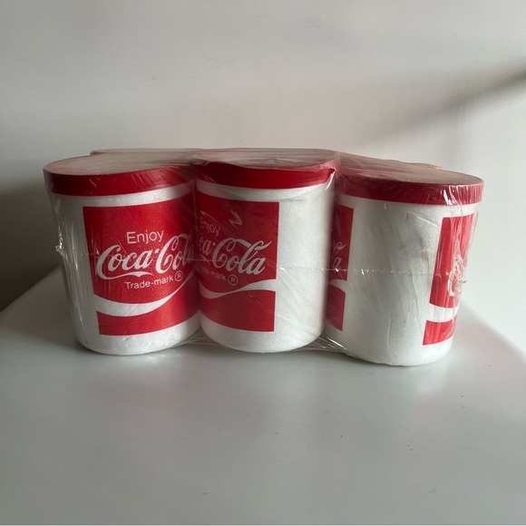 Vintage Coca-Cola Coke Foam Styrofoam Koozie Set of 6 Southwest Foam Molding Inc - Picture 3 of 8
